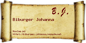 Biburger Johanna névjegykártya